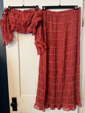 Marisol 2 piece Maternity Photoshoot Dress in Crimson Glow baby shower xl/2xl